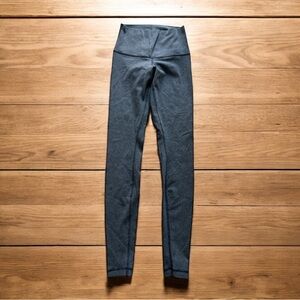 Lululemon‎ High Rise Leggings Gray Logo Back Seamless Waistband No Size Tag